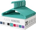 Clothes Hangers Plastic 20 Pack - Aqua Plastic Hangers - Makes The Perfect Coat Hanger and General Space Saving Clothes Hangers for Closet - Percheros Ganchos para Colgar Ropa Hangars