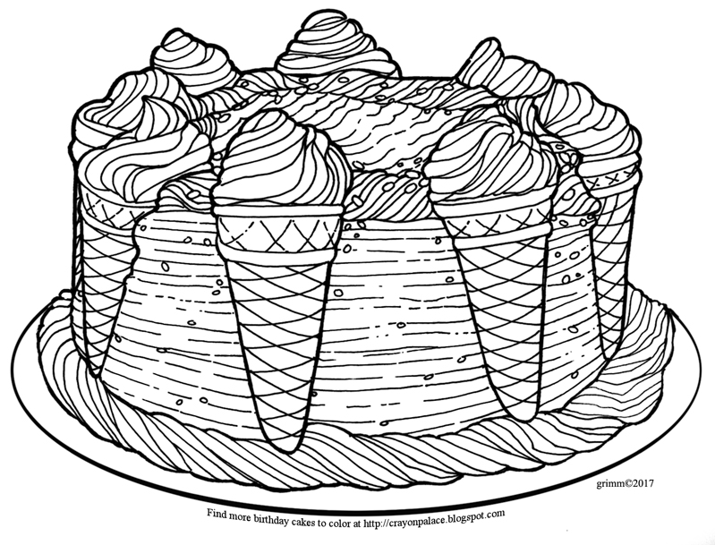 Download Color a scrumptious ice cream cone cake! | Crayon Palace