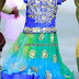 Blue and Green Mirror Work Lehenga