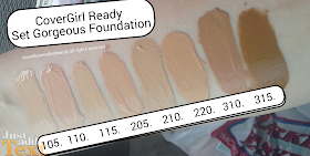 CoverGirl Ready Set Gorgeous Foundation; Review & Swatches of Shades 