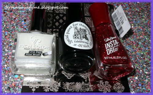 Golden Rose Rich Color #76, El Corazón Black, Sally Hansen Candy Cane Red