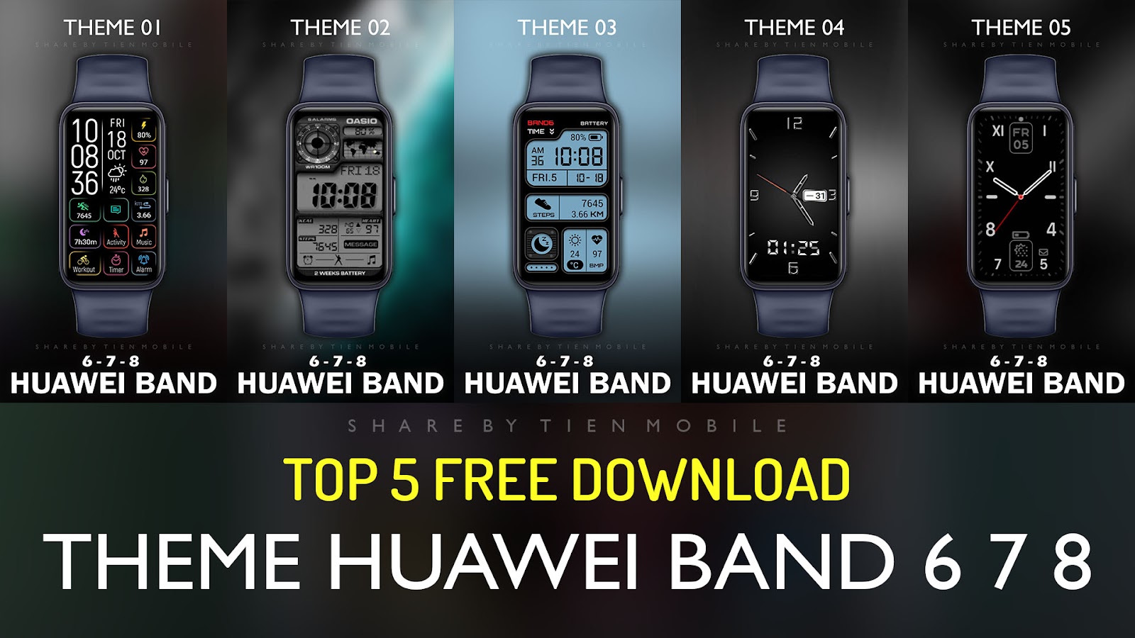 TOP 5 Face Theme Huawei Band 8 7 6 Free Download P.1