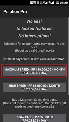 Cara Mendapatkan Trial 30 Hari Psiphon Pro Unlimited