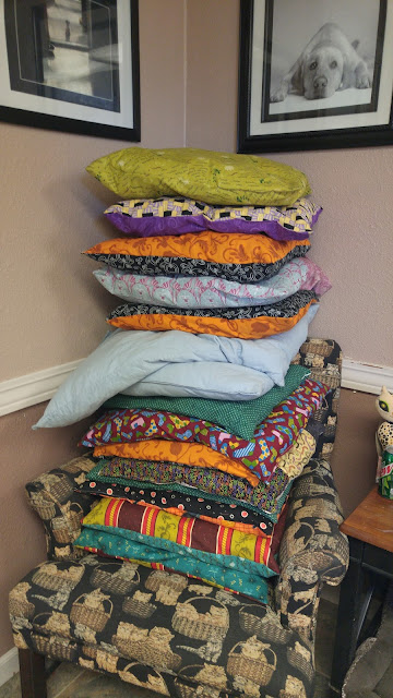 Cat and dog beds stuffed with fabric scraps