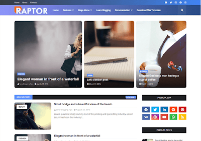 Raptor Template Blogger Magazine - Free