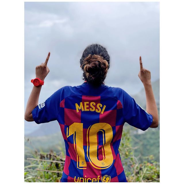 keerthy Suresh favorite player is MESSI