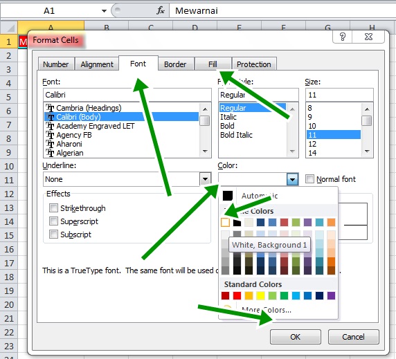 Contoh Gambar Mewarnai Kolom Excel Dengan Keyboard Kataucap