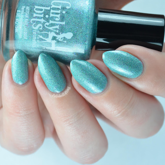 teal holographic nail polish