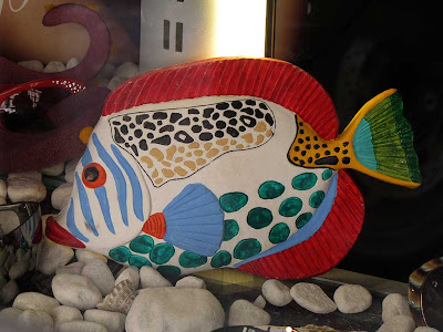 Colorful fish, shop window, Livorno