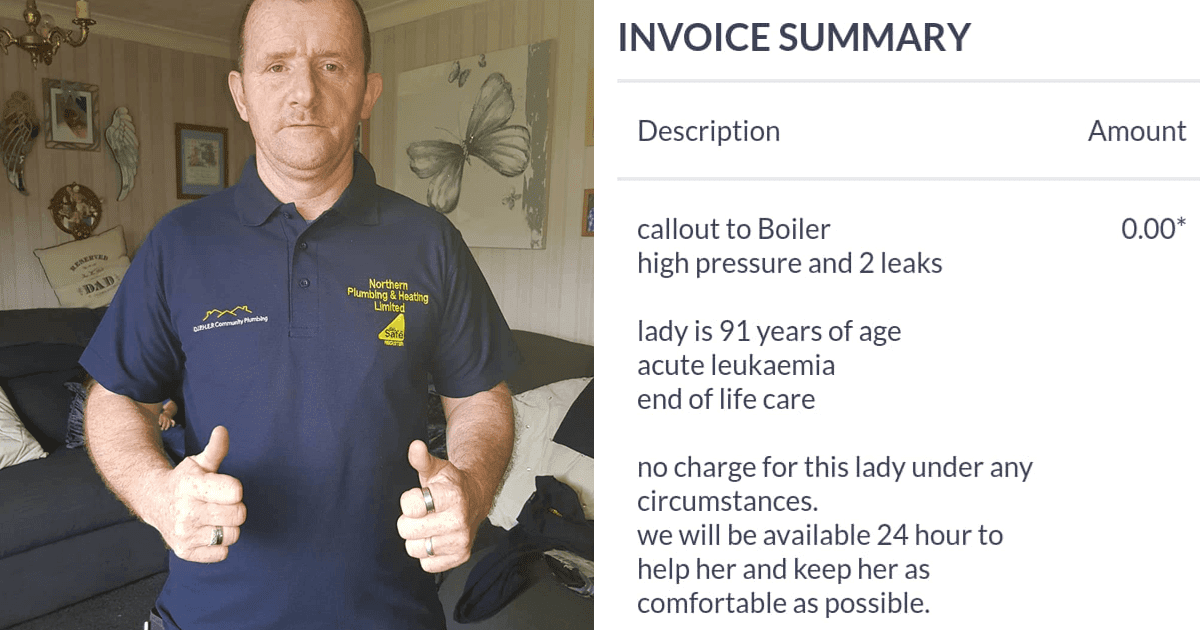 This Plumber’s Invoice For Fixing 91-Year-Old Grandmother’s Boiler Went Viral