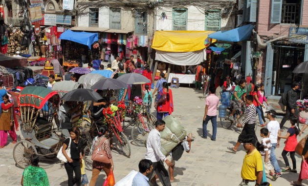 Street Action at a local market in Kathmandu, Nepal
