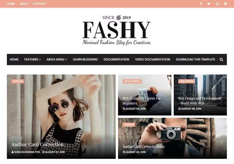 Fashy Blogger Template | Free Blogger Template 2021
