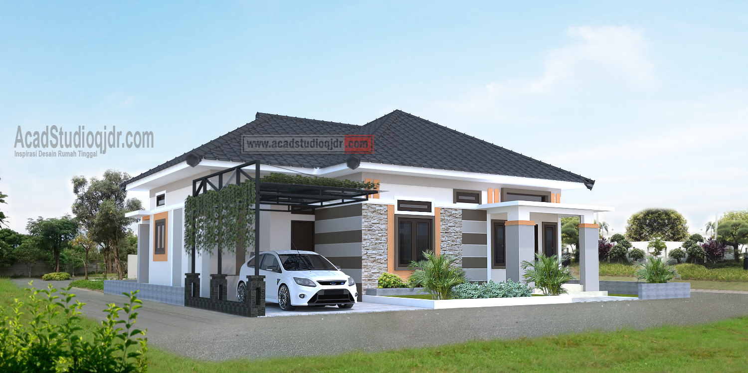 Desain Rumah Ibu Eka Menyatukan 2 Kavling Ukuran 8x15 Meter