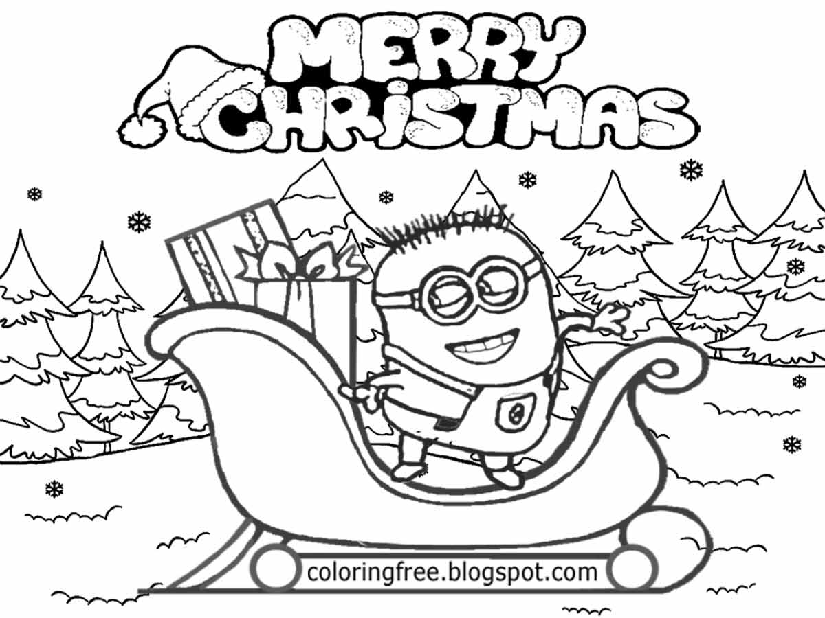 Download Free Coloring Pages Printable Pictures To Color Kids Drawing ideas: Cool Merry Christmas Minions ...