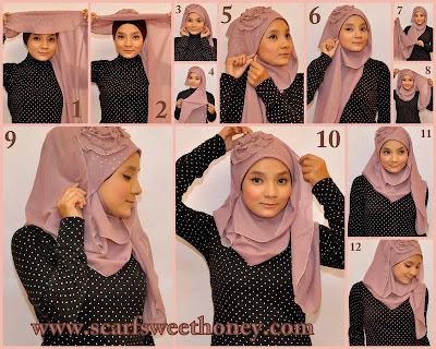 Cara Memakai Kerudung Terbaru Gambar Cara Memakai Jilbab Model Terbaru