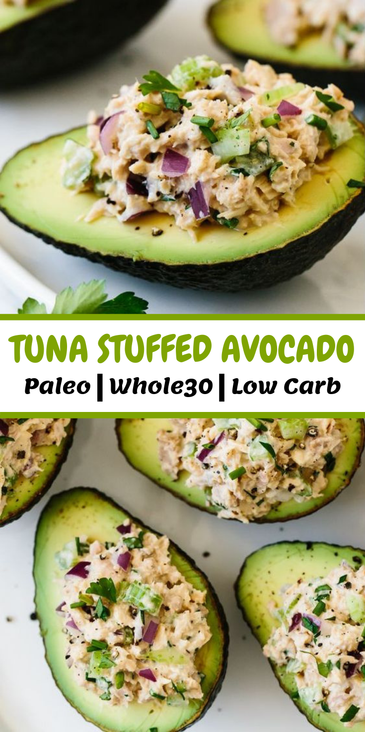 TUNA STUFFED AVOCADOS #lowcarb #keto