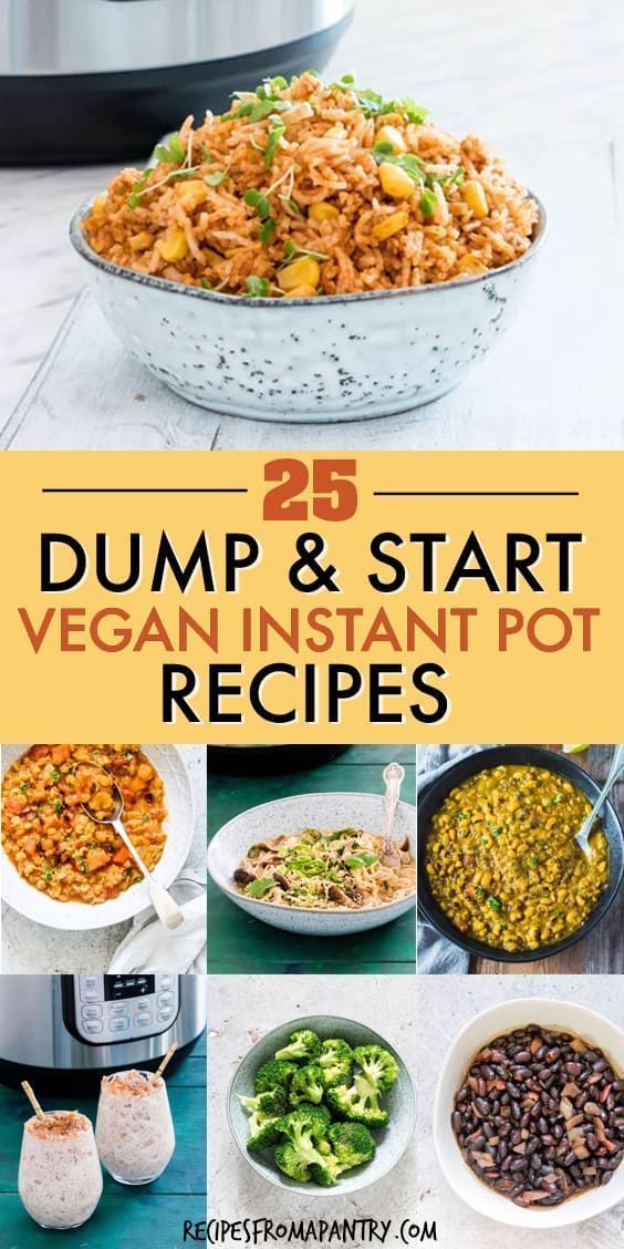 This awesome collection of tried and tested Dump and Start VEGAN Instant Pot Recipes includes a variety of delicious recipes. Just dump in the Instant Pot, press start and the magic pot will do the rest #Instantpotrecipes #pressurecookerrecipes #easyrecipes #dumpandstartrecipes #dumprecipes #recipes #instantpotdumprecipes #pushandstartrecipes #veganrecipe #vegan #vegandumpandstart #dumpandpushstart #veganinstantpotrecipes #easyveganrecipes