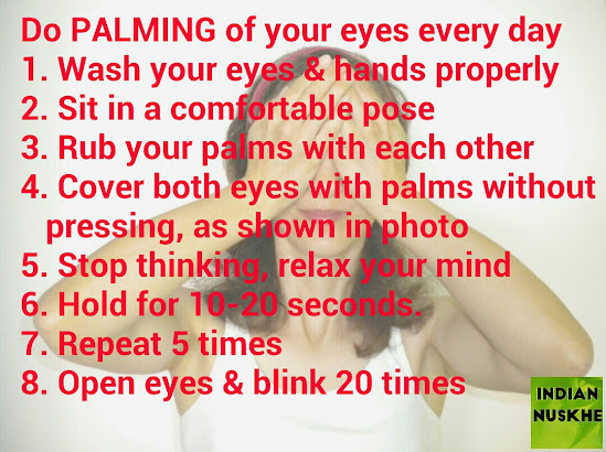Steps how you can do palming of eyes with a girl doing palming