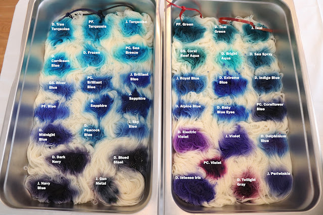 I dyed my master list of Jacquard acid colors! Favorite colors and dye  tutorial in comments : r/YarnAddicts