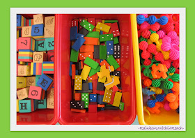 photo of: Fine Motor Manipulative Materials -- Organized in Bins