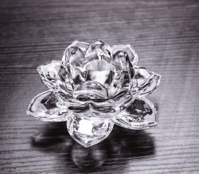Crystal Glass Lotus Candle Holders
