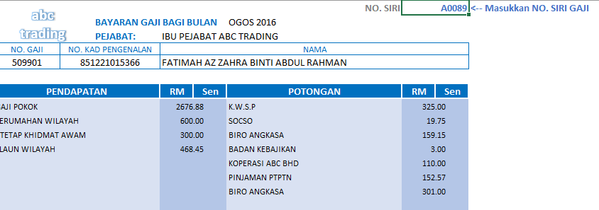 Sistem Slip Gaji Malaysia (Payment Slip System) Microsoft 