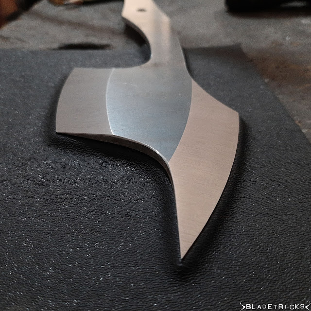 Knife maker AN Nash tomahawk axe head grind