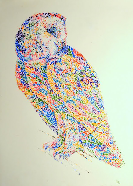 Animal dotted paintings by Ana Enshina