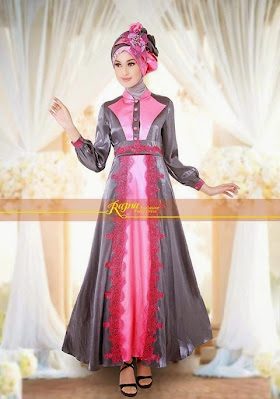 Model Baju Pesta Muslim Brokat Sifon Terbaru