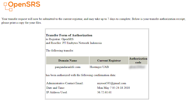Pengalaman Mentransfer Domain ke Hosting Lain Pengalaman Mentransfer Domain ke Hosting Lain