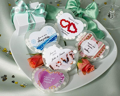 Winter Theme Heart Shaped Mint Containers