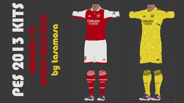 Arsenal FC 2022-2023 Home Kits For PES 2013