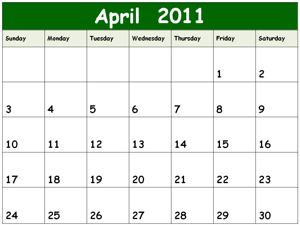 free april 2011 calendar wallpaper. blank calendar april 2011.