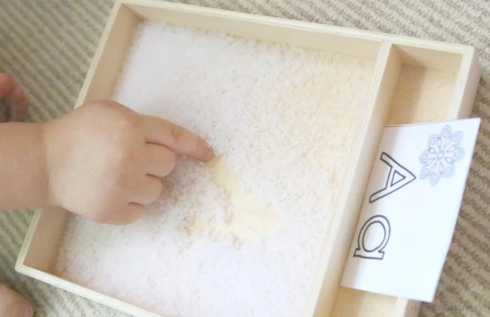 snow writing tray