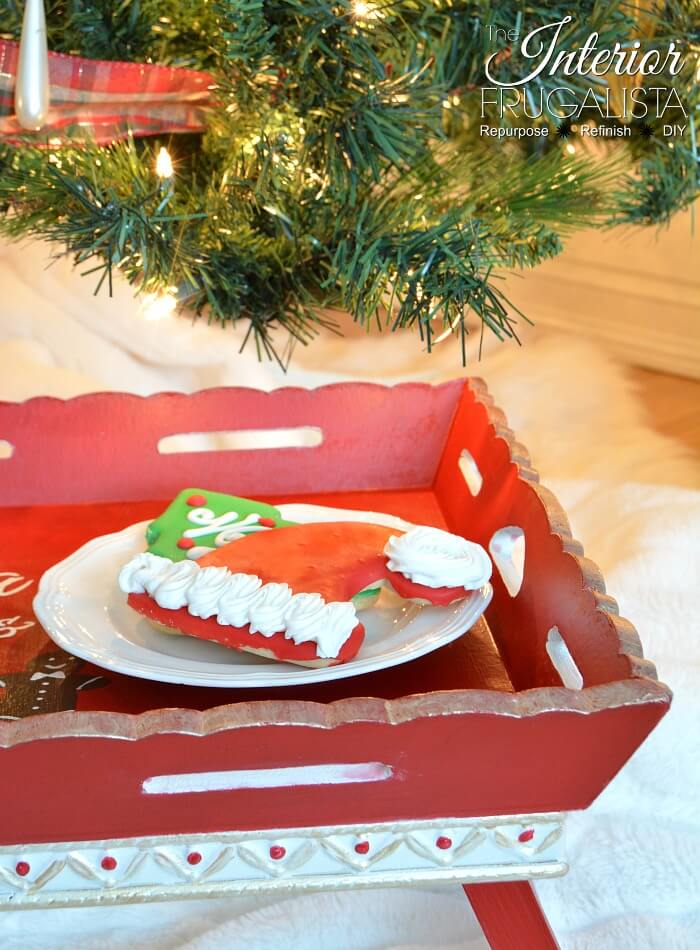 Special Sugar Cookies On Santa Cookie Tray