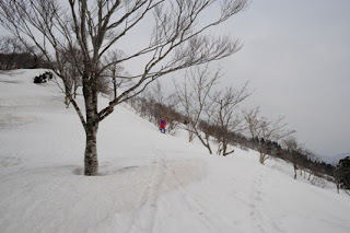 氷ノ越えで赤倉山方面へと行き過ぎて行ったスキーヤー