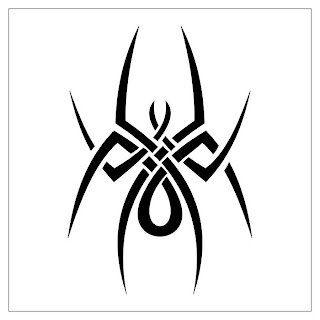 Strange spider temporary tribal tattoo