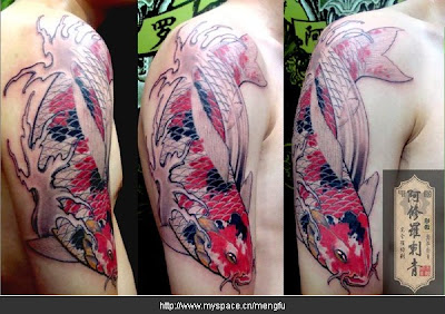 koi fish tattoo design on the arm