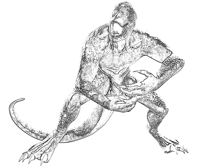 Printable The Amazing Spider-Man Lizard Character Coloring Pages title=