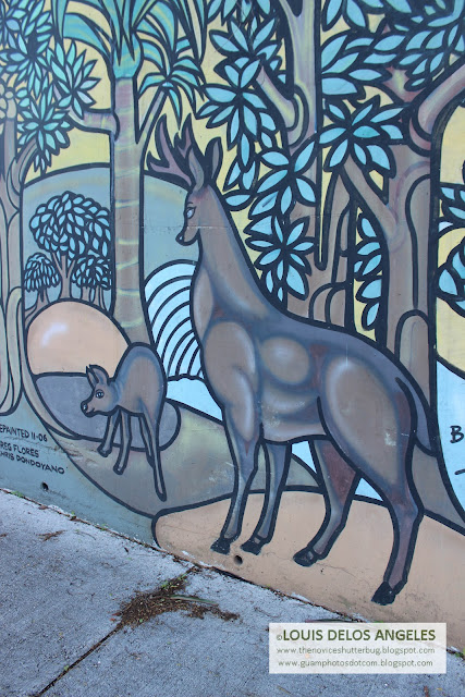 deers in the mural at Hilton Guam