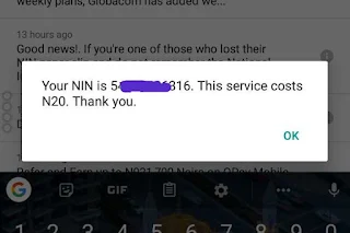 NIN retrieved successfully using USSD code