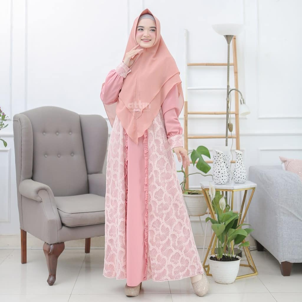  Gamis  Brokat Model  Baju  Gamis  Terbaru  2022 Wanita  Berhijab  