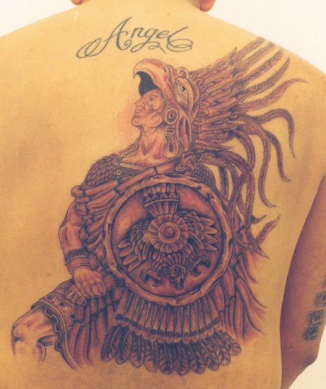 Other common Aztec tattoos include gods, relics and warriors.