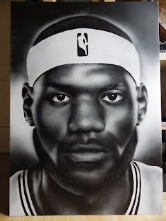 LeBron James Graffiti Airbrush on Canvas