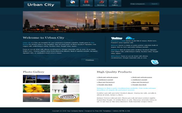 CSS City Blue White Website Template