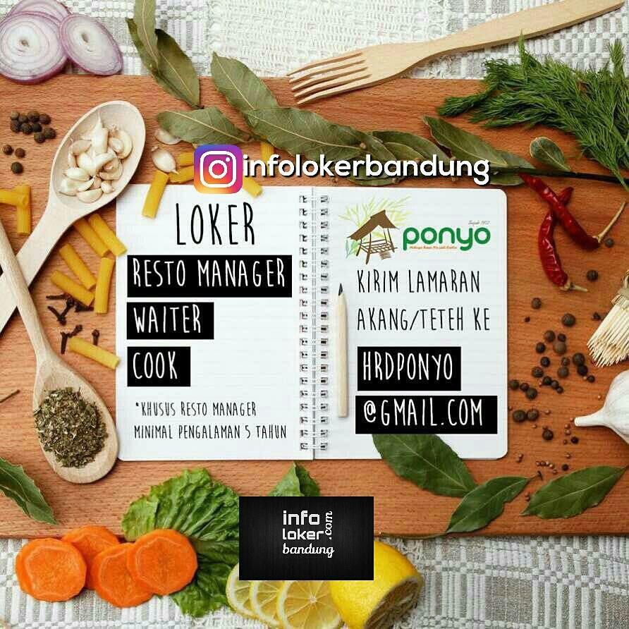 Lowongan Kerja Rumah Makan Ponyo Bandung Mei 2017 - Info 
