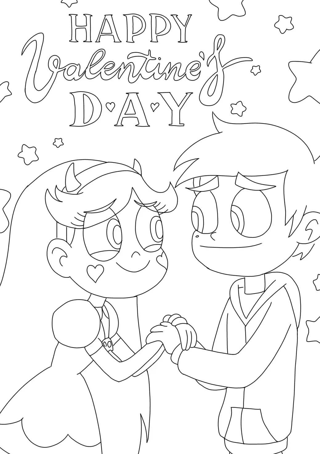 Star and Marco Happy Valentine's day drawing