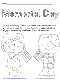 American Flag Coloring Page (Memorial Day) - memorial day coloring pages