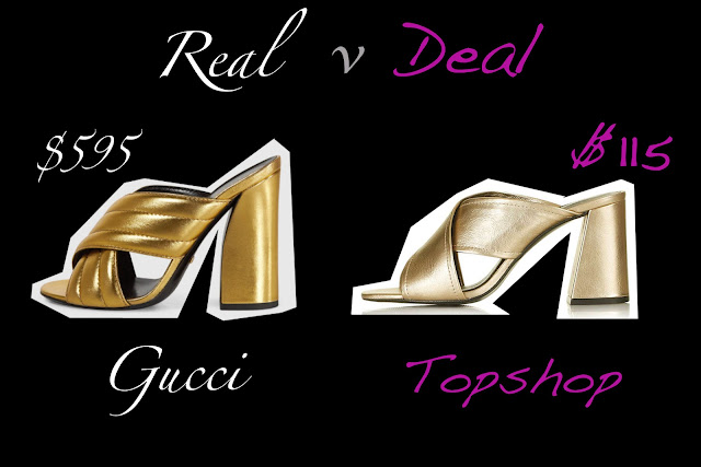 real versus deal gucci metallic crossover sandals versus topshop