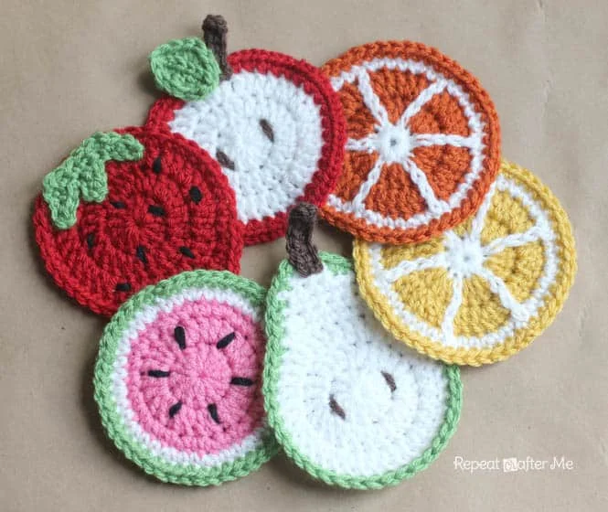 Summer Crochet Coasters by Repeat Crafter Me